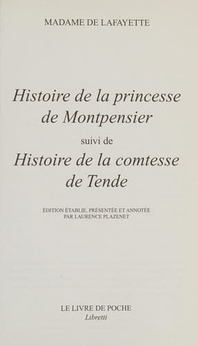 Histoire de la princesse de Montpensier
