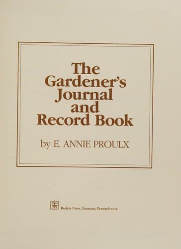 The gardener's journal and record book