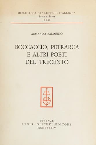 Boccaccio, Petrarca e altri poeti del Trecento