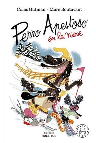 Perro apestoso en la nieve
