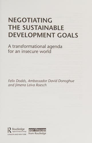 Negotiating the Sustainable Development Goals