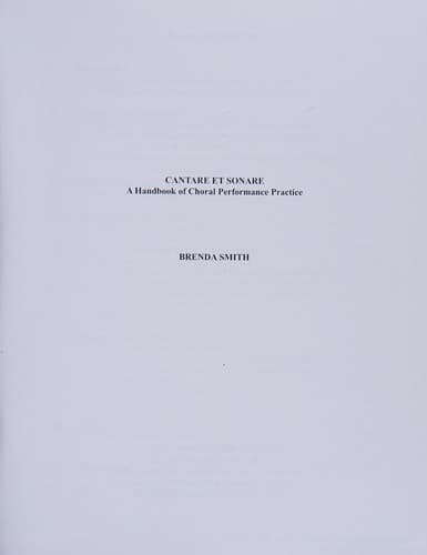 Cantare Et Sonare