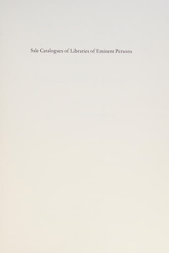 Sale catalogues of libraries of eminent persons