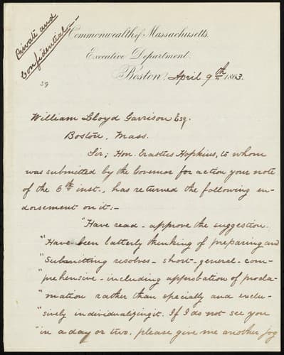 [Letter to] William Lloyd Garrison, Esq., Sir