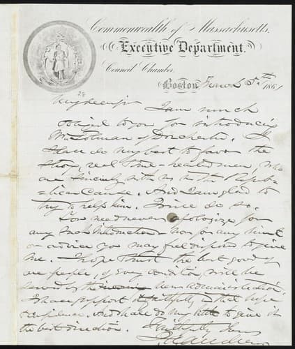 [Letter to] My dear sir