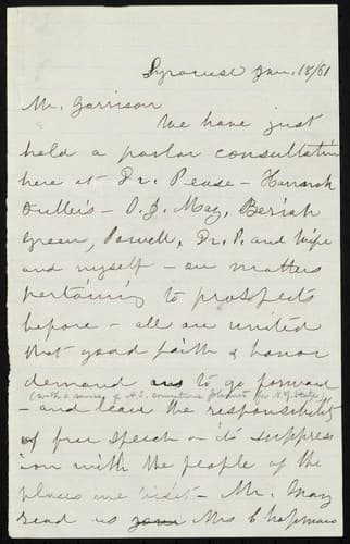 [Letter to] Mr. Garrison