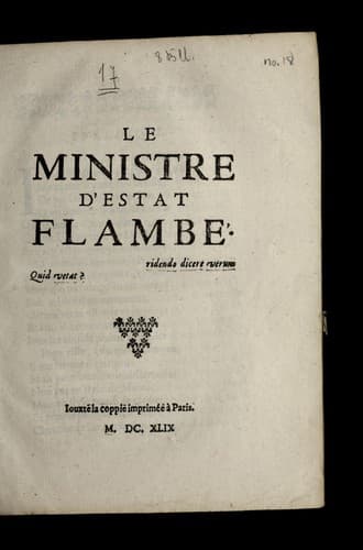 Le ministre d'estat flambe