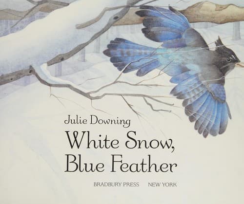 White snow, blue feather