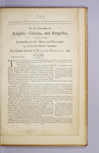 To the honourable the knights, citizens, and burgesses, and the commissioners for shires and burroughs, in Parliament assembled
