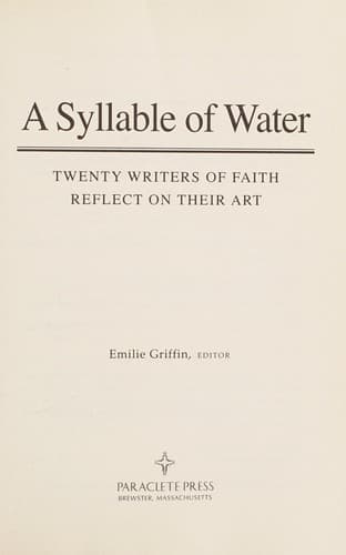 A syllable of water