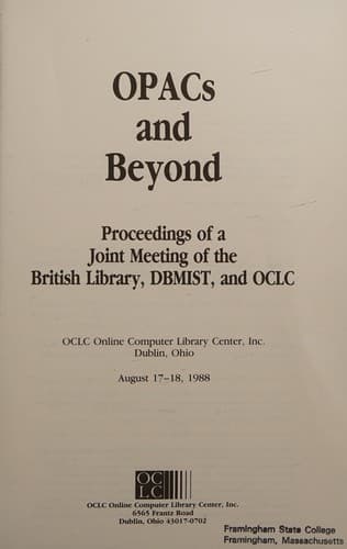 Opacs & Beyond