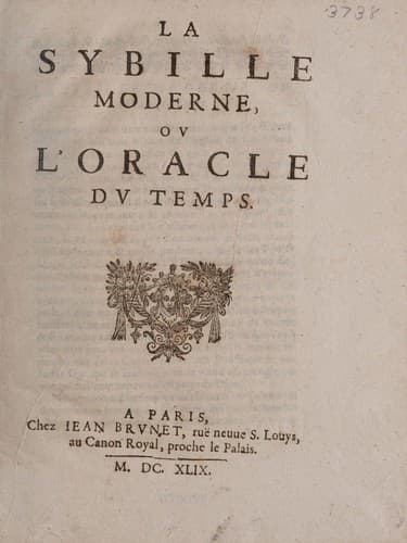 La sybille moderne, ov, L'oracle dv temps