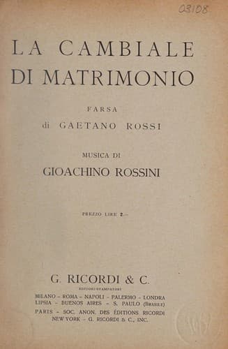 La cambiale di matrimonio