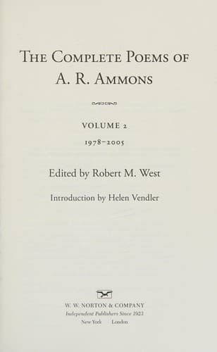The complete poems of A.R. Ammons