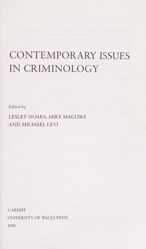 Contemporary issues in criminology