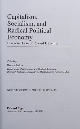 Capitalism, socialism and radical political economy
