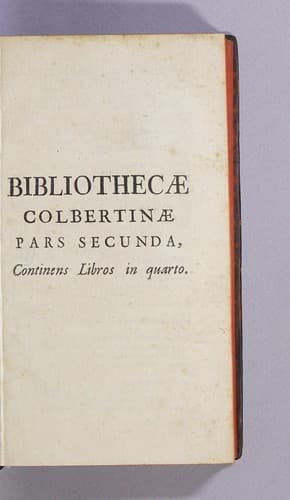 Bibliotheca Colbertina, seu, Catalogus librorum bibliothecae