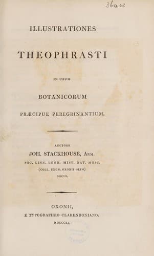 Illustrationes Theophrasti in usum botanicorum praecipue peregrinantium