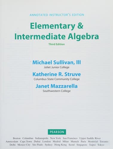 Annotated Instructor's Edition for Elementary and Intermediate Algebra