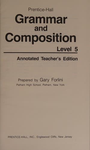 Grammar and Composition Level 5 (Annotated Teacher's Edition) (Level 5)