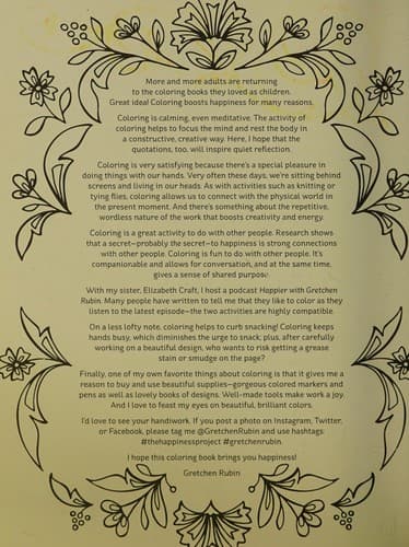 Happiness Project Mini Posters : a Coloring Book