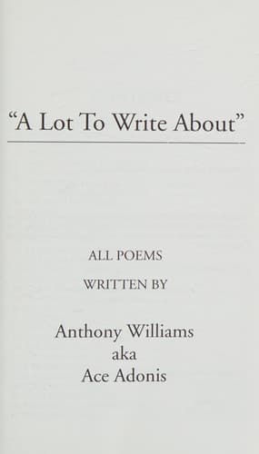 A Lot To Write About