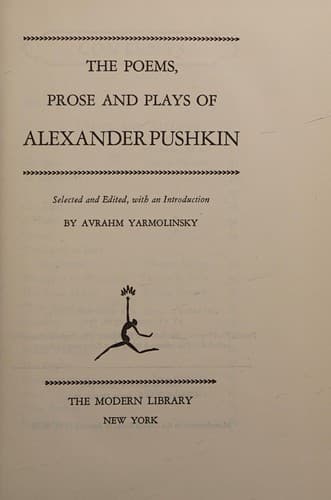 Poems, Prose and Plays of Pushkin