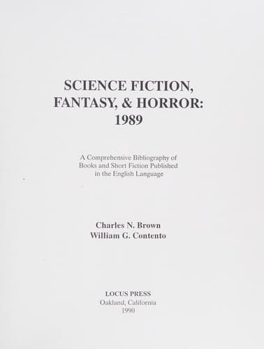Science Fiction, Fantasy, & Horror, 1989