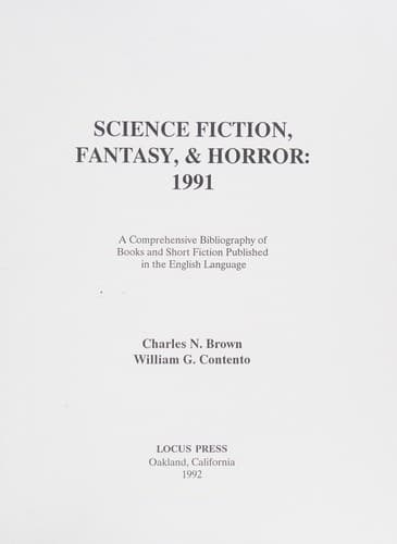 Science Fiction, Fantasy, and Horror, 1991