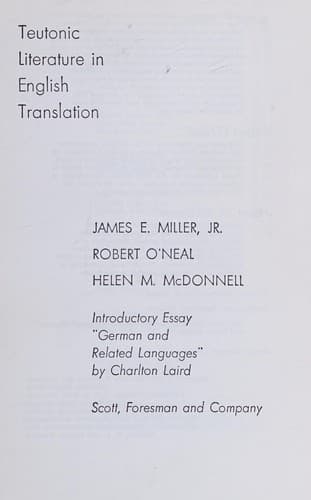 Teutonic Literature in English Translation
