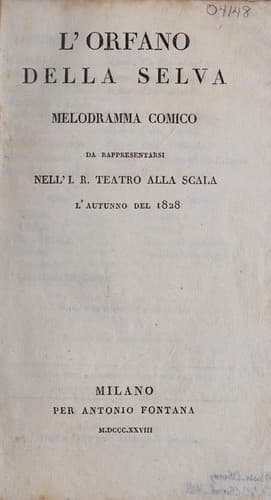 L'orfano della selva