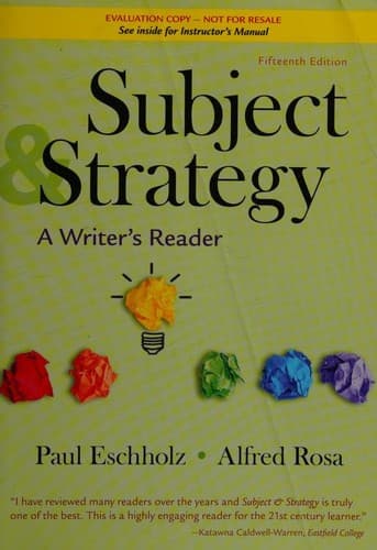 Subject & strategy -- fifteenth edition