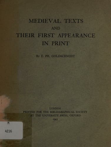 Medieval texts and their first appearance in print