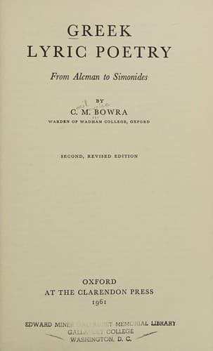 Greek Lyric Poetry