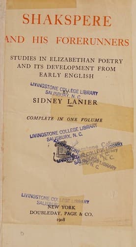 Shakspere and His Forerunners Studies in Elizabethan Poetry and Its Development From Early English