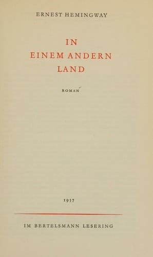 In Einem Andern Land (Roman)