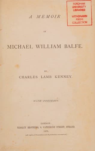 A Memoir of Michael William Balfe
