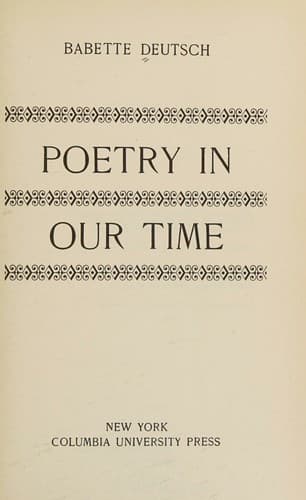 Poetry in our time