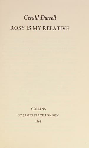 Rosy Is My Relative 1ST Uk Edition