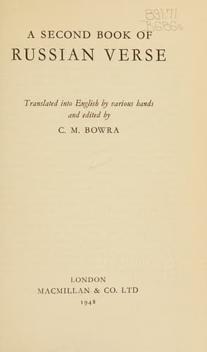 A SECOND BOOK OF RUSSIAN VERSE.