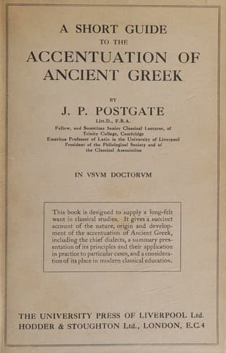 A short guide to the accentuation of ancient Greek