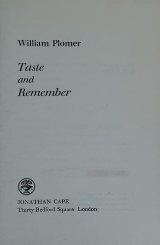 Taste and remember