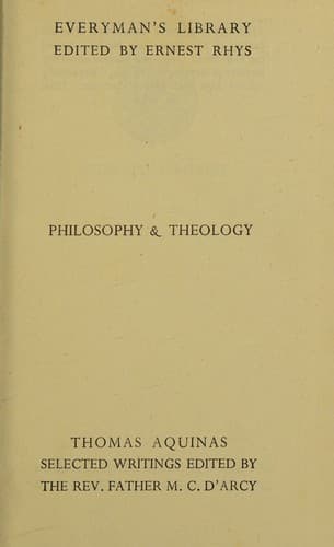 Thomas Aquinas Selected Writings