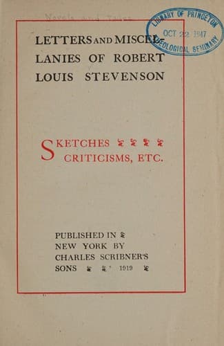 The novels and tales of Robert Louis Stevenson