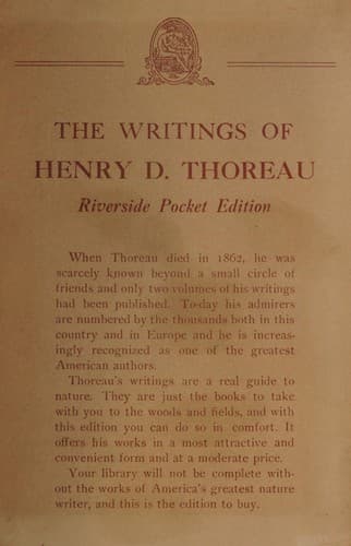 The writings of Henry D. Thoreau