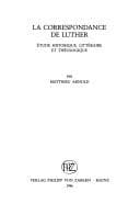 La correspondance de Luther