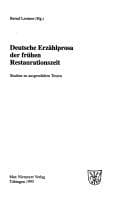 Deutsche Erzählprosa der frühen Restaurationzeit