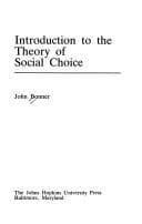 Introduction to the theory of social choice