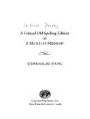 A critical old-spelling edition of A match at midnight