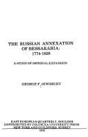 The Russian annexation of Bessarabia, 1774-1828